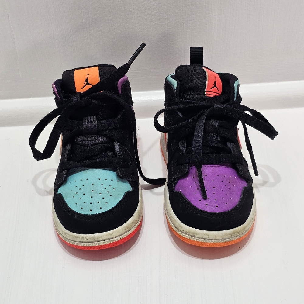 Nike Air Jordan 1 Mid Multicolor Size 5C Toddler Shoe Preowned 640735-083